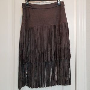 Boho fringe skirt! PERFECT for boot season!